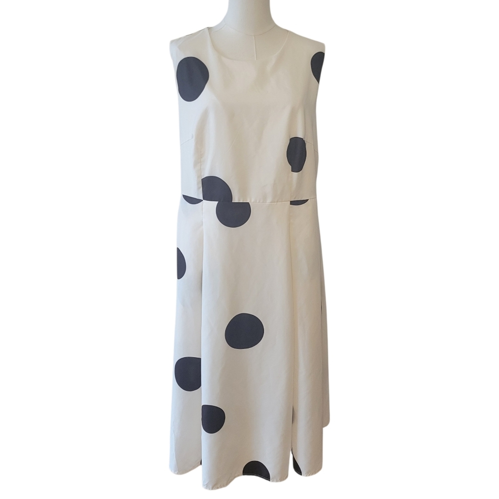 NWT‎ Cider Ivory Polka Dot Sleeveless Dress Size XL - Picture 2 of 6